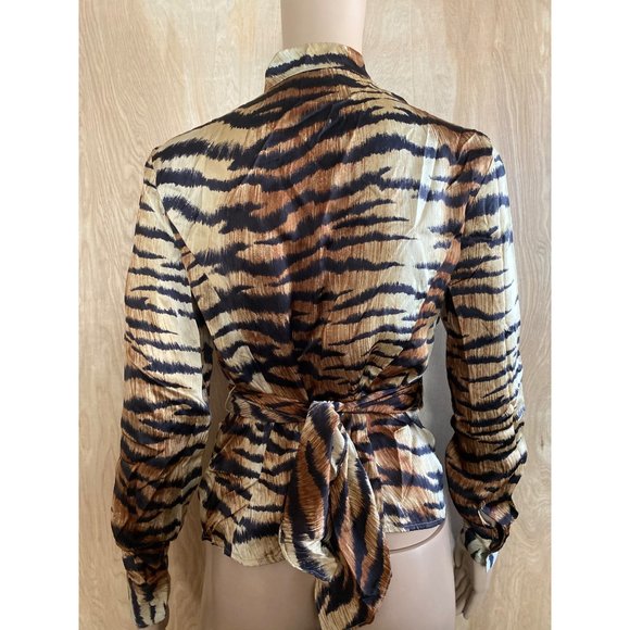 Lafayette 148 New York Tiger Print Blouse - Picture 8 of 15